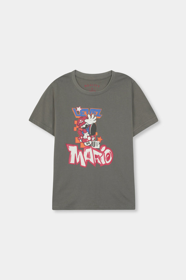 Mario Graphic Boy T-shirt – Fun 'Leave Out Mario' Design Reality