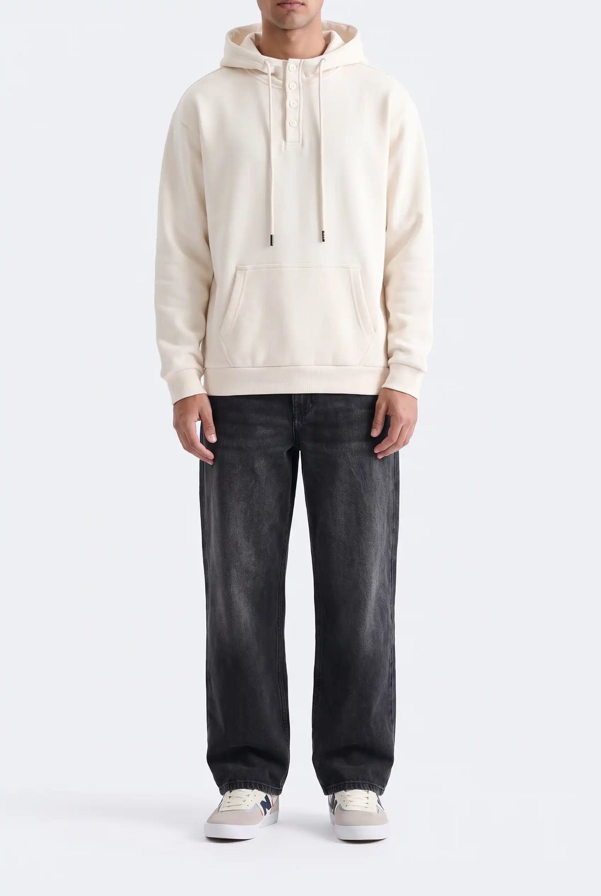 PLACKET OFF WITHE HOODIE