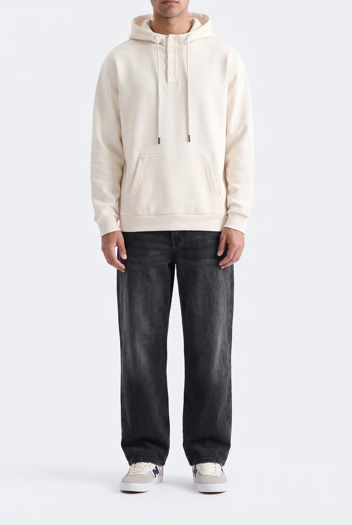 PLACKET OFF WITHE HOODIE