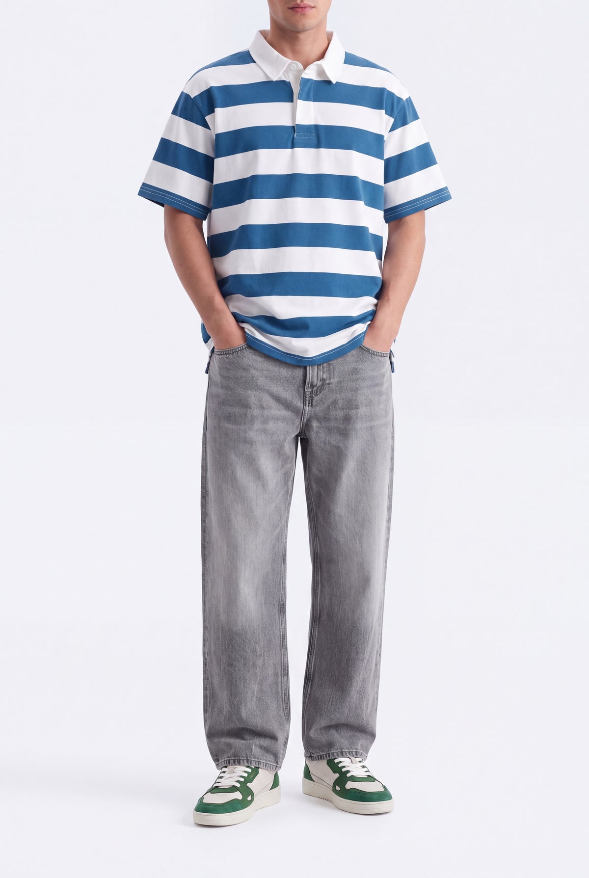 TWILL COLLAR YARN DYED blue POLO Reality