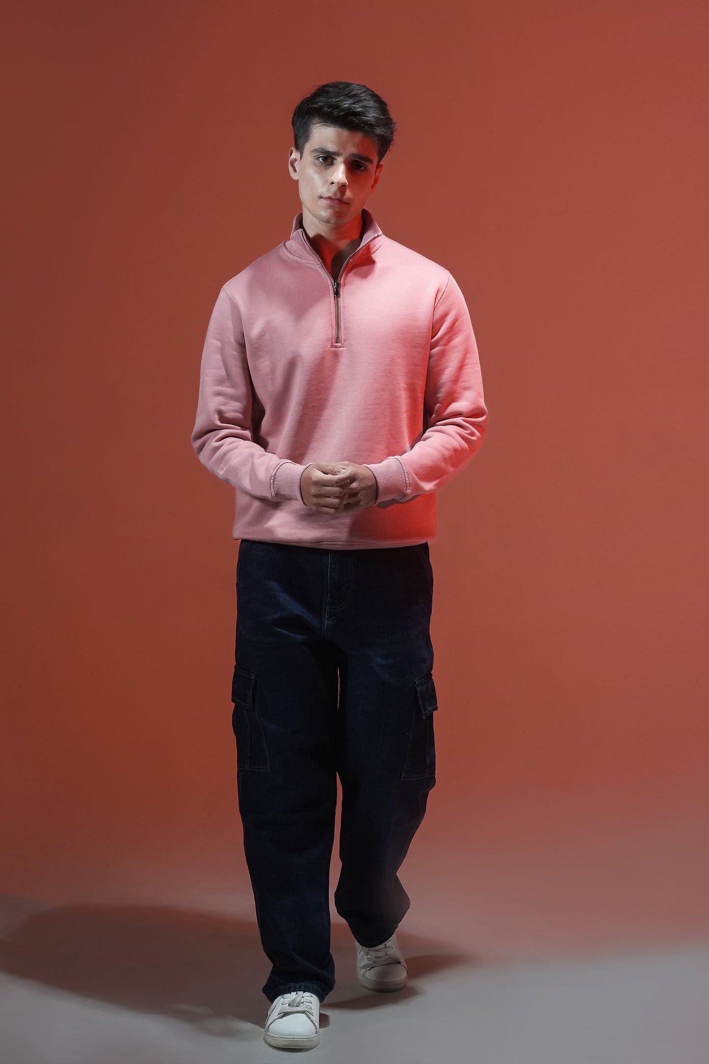 Men PINK Zipper Pullover REALITY