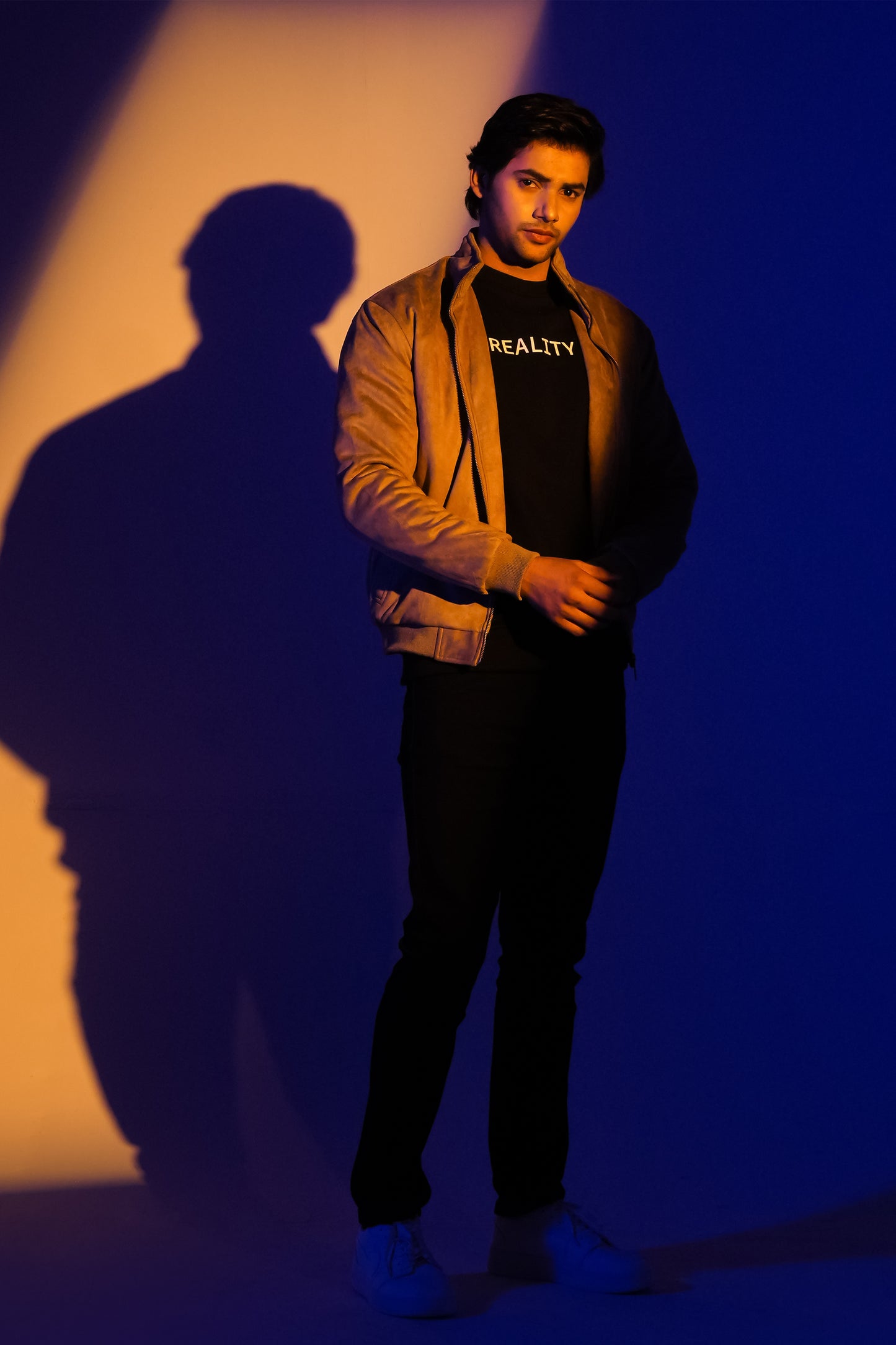 Earthbound Mocha Suede Bomber Jacket Reality