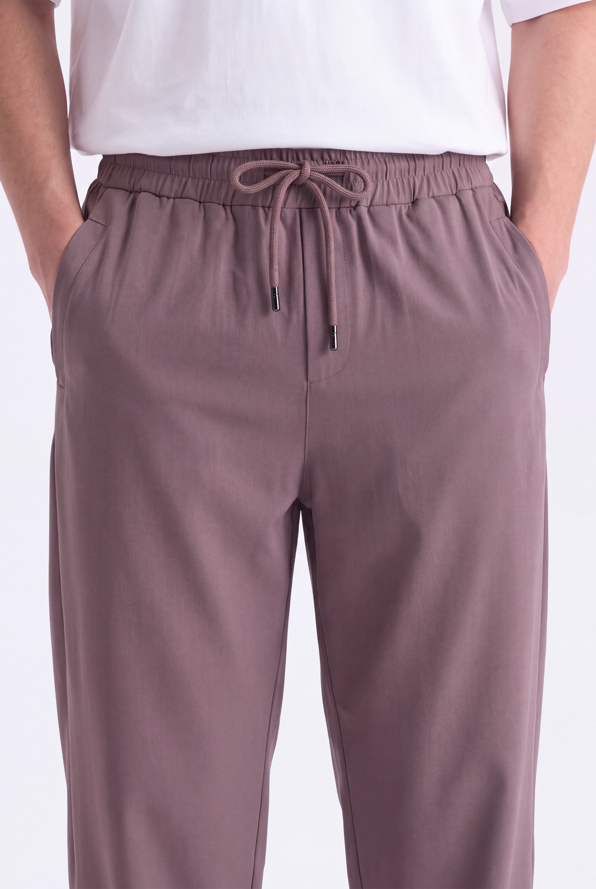 LIGHT BROWN INTERLOCK KNITTED TROUSER Reality