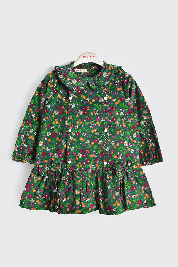 Evergreen Floral Corduroy Top