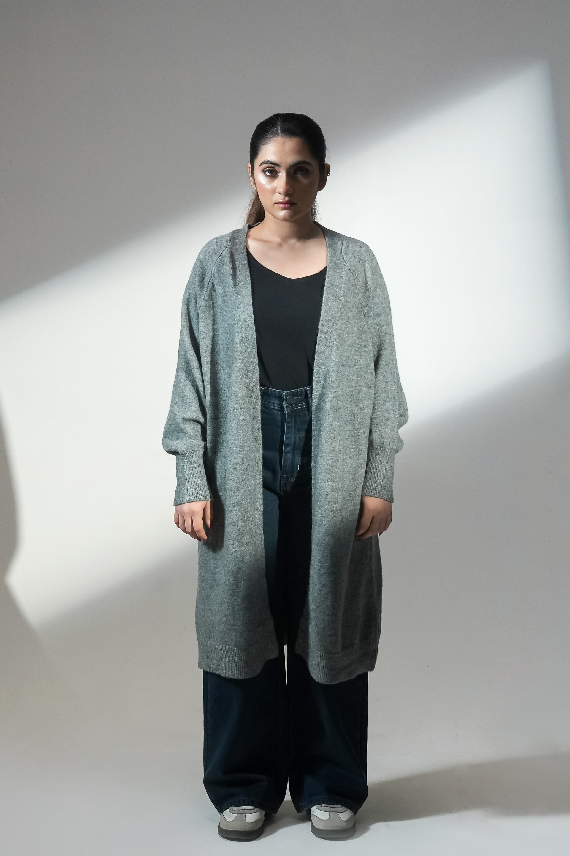 Charcoal Longline Cardigan Reality