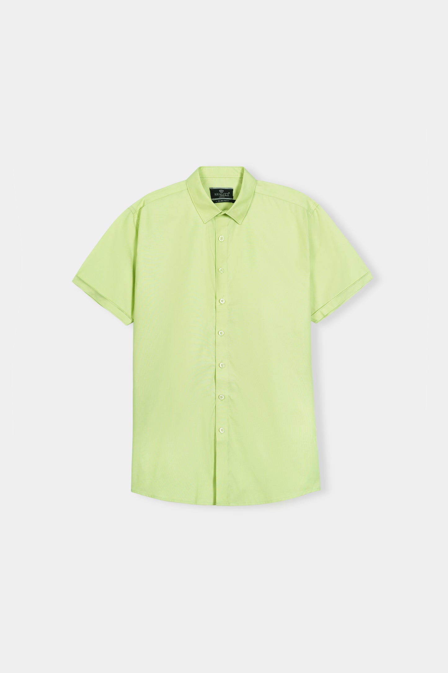 Men's Vibrant Green Short Sleeve Button-Down Shirt Reality