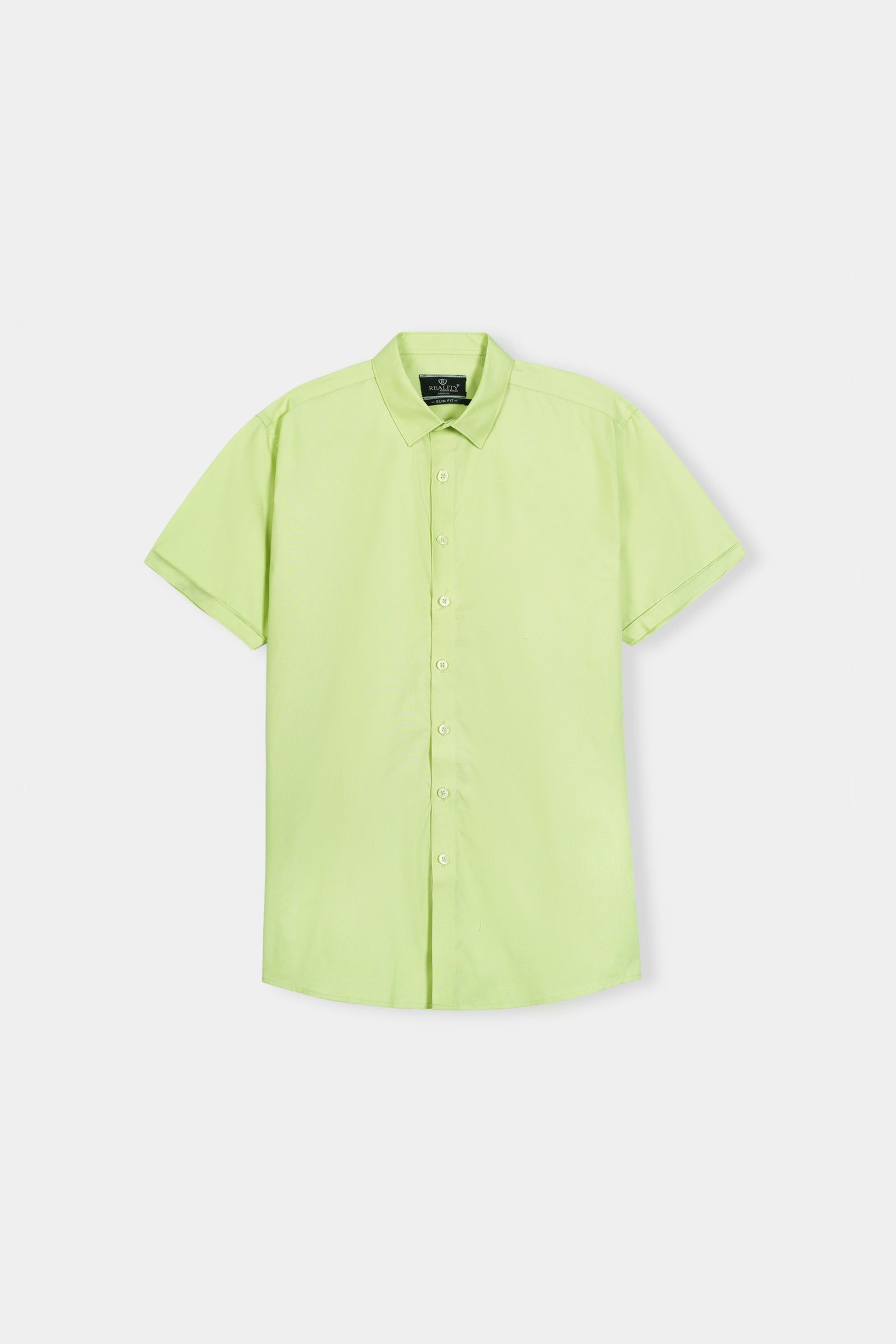 Men's Vibrant Green Short Sleeve Button-Down Shirt Reality