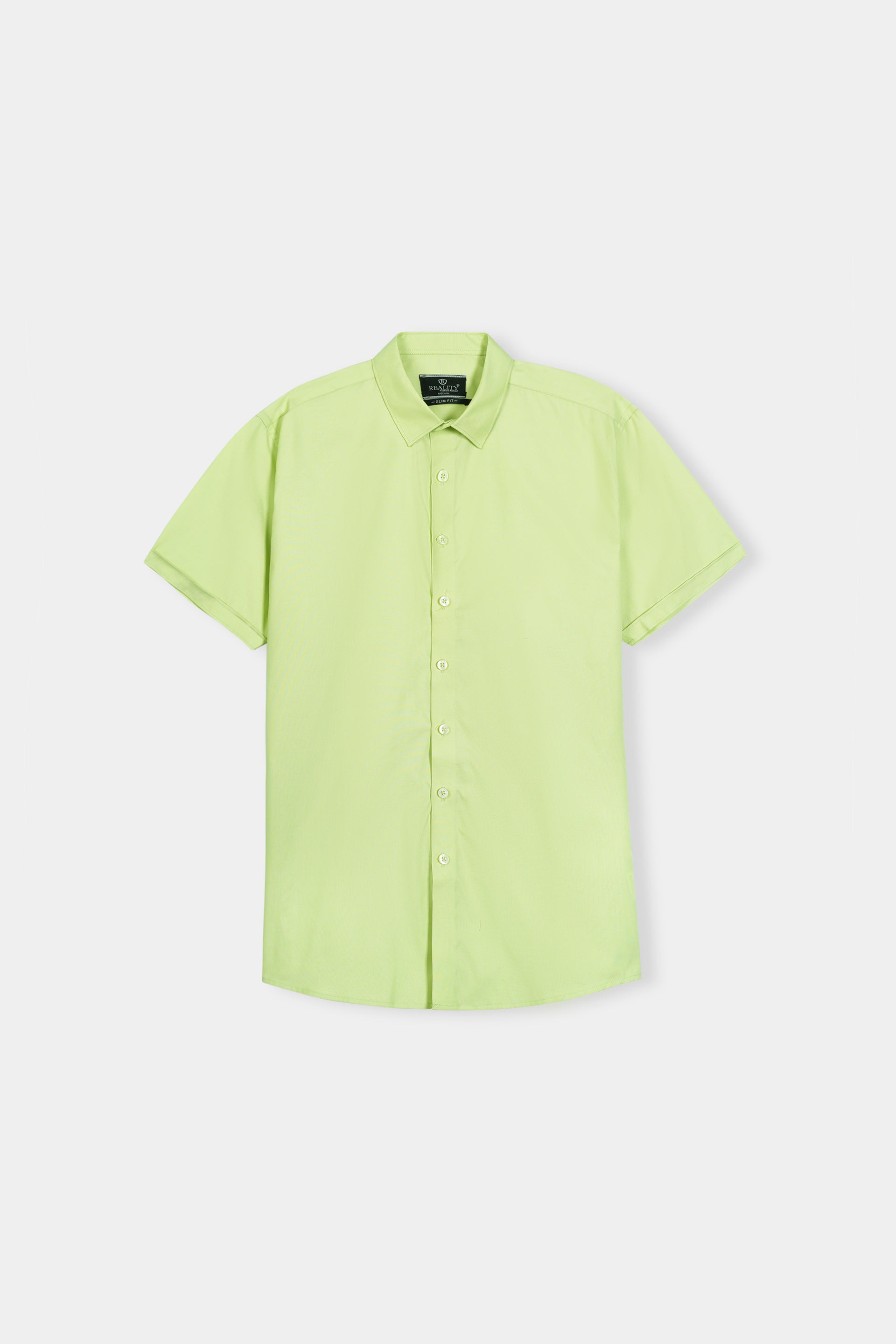Men's Vibrant Green Short Sleeve Button-Down Shirt Reality
