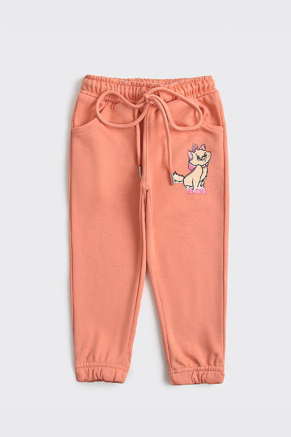 Girl's Peach Terry Cotton Trousers REALITY