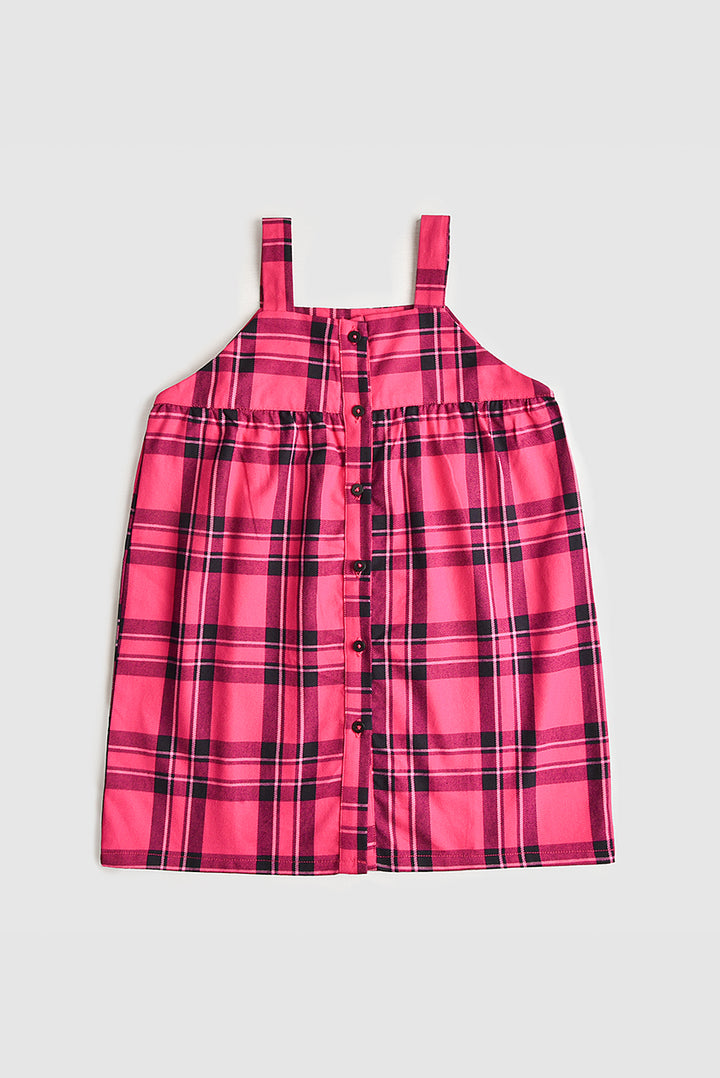 SHOCKING PINK Check Dungaree Reality