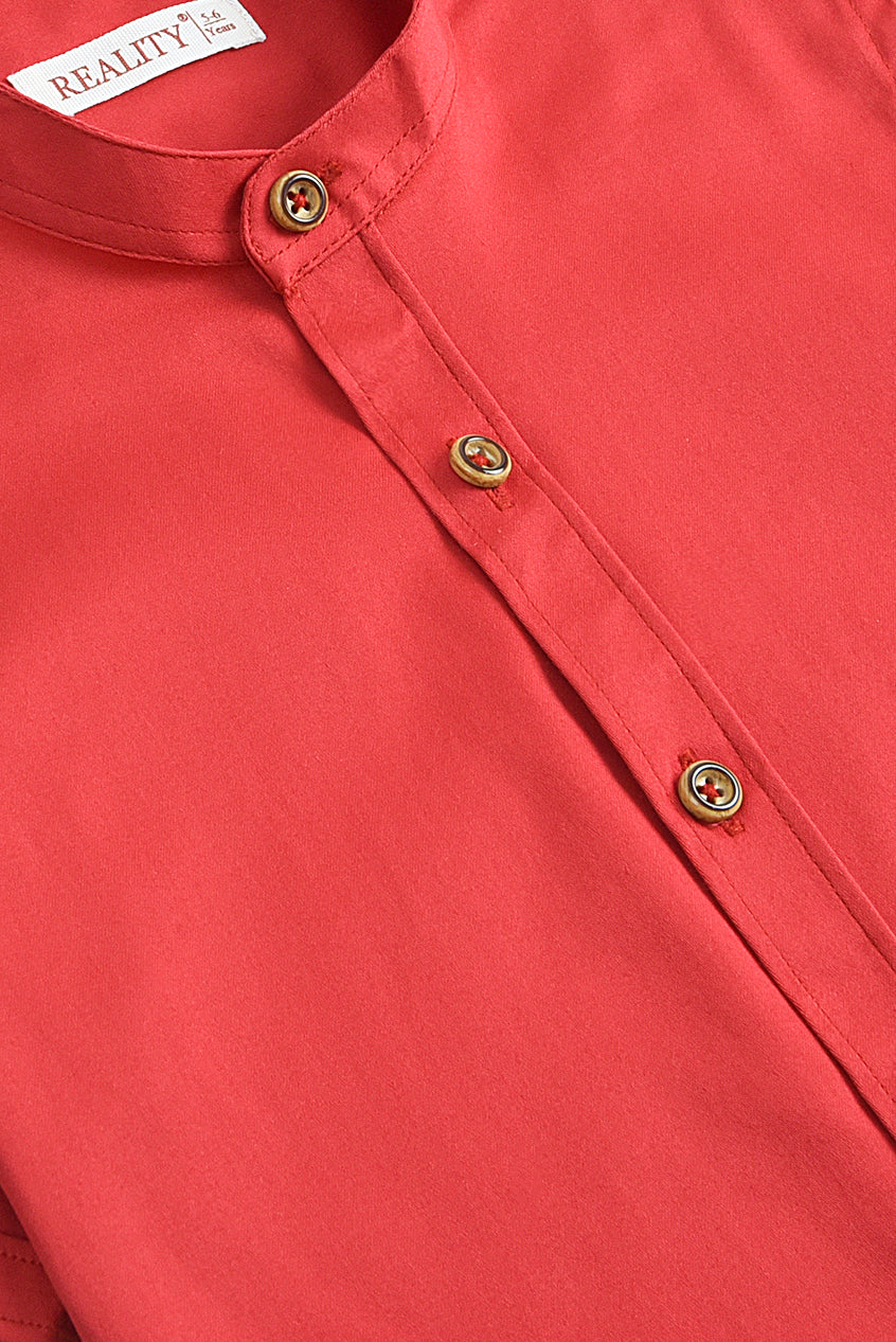 Red Basic Casual Shirt Reality