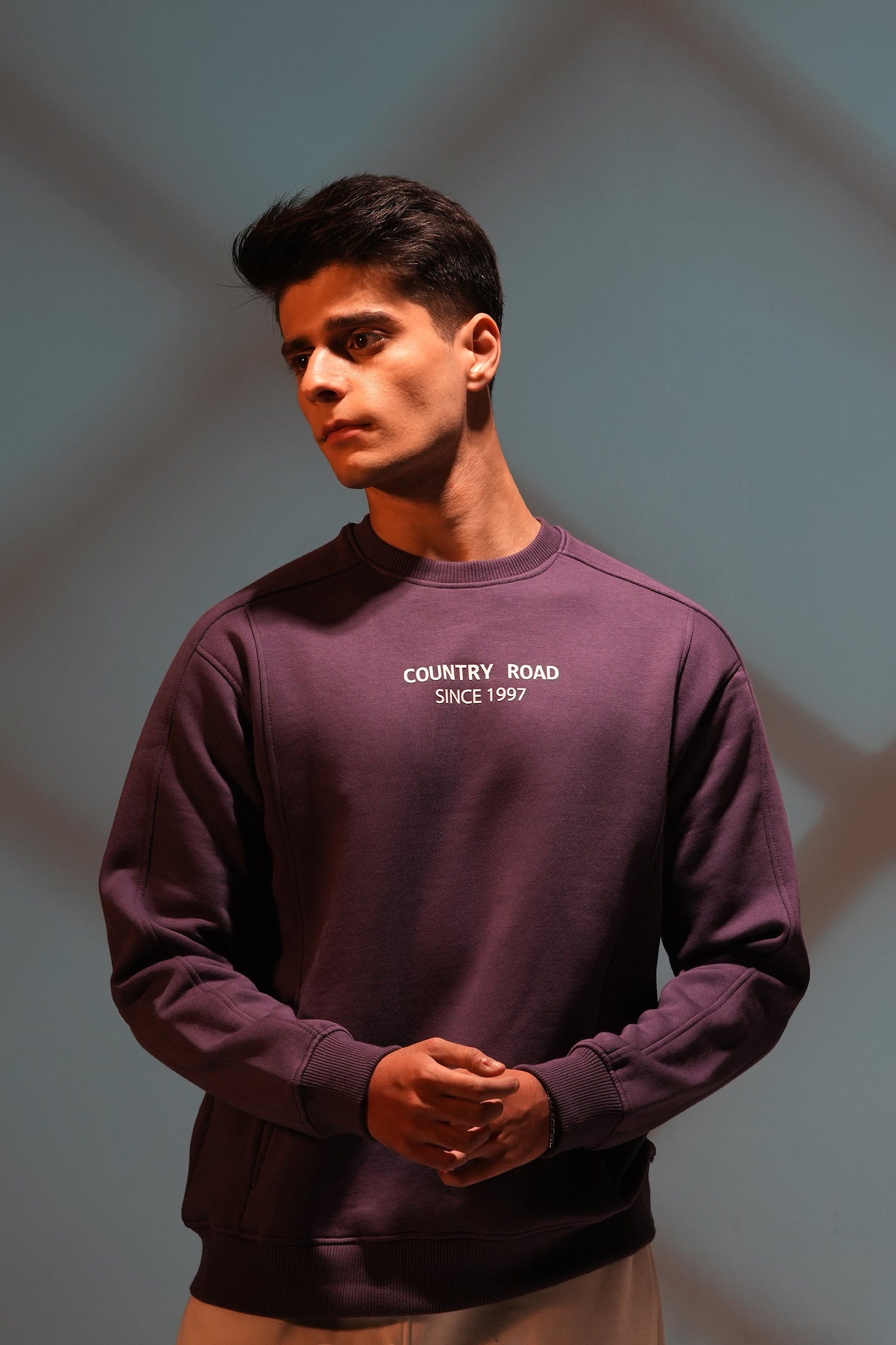 MEN'S purple SWEAT SHIRT Reality