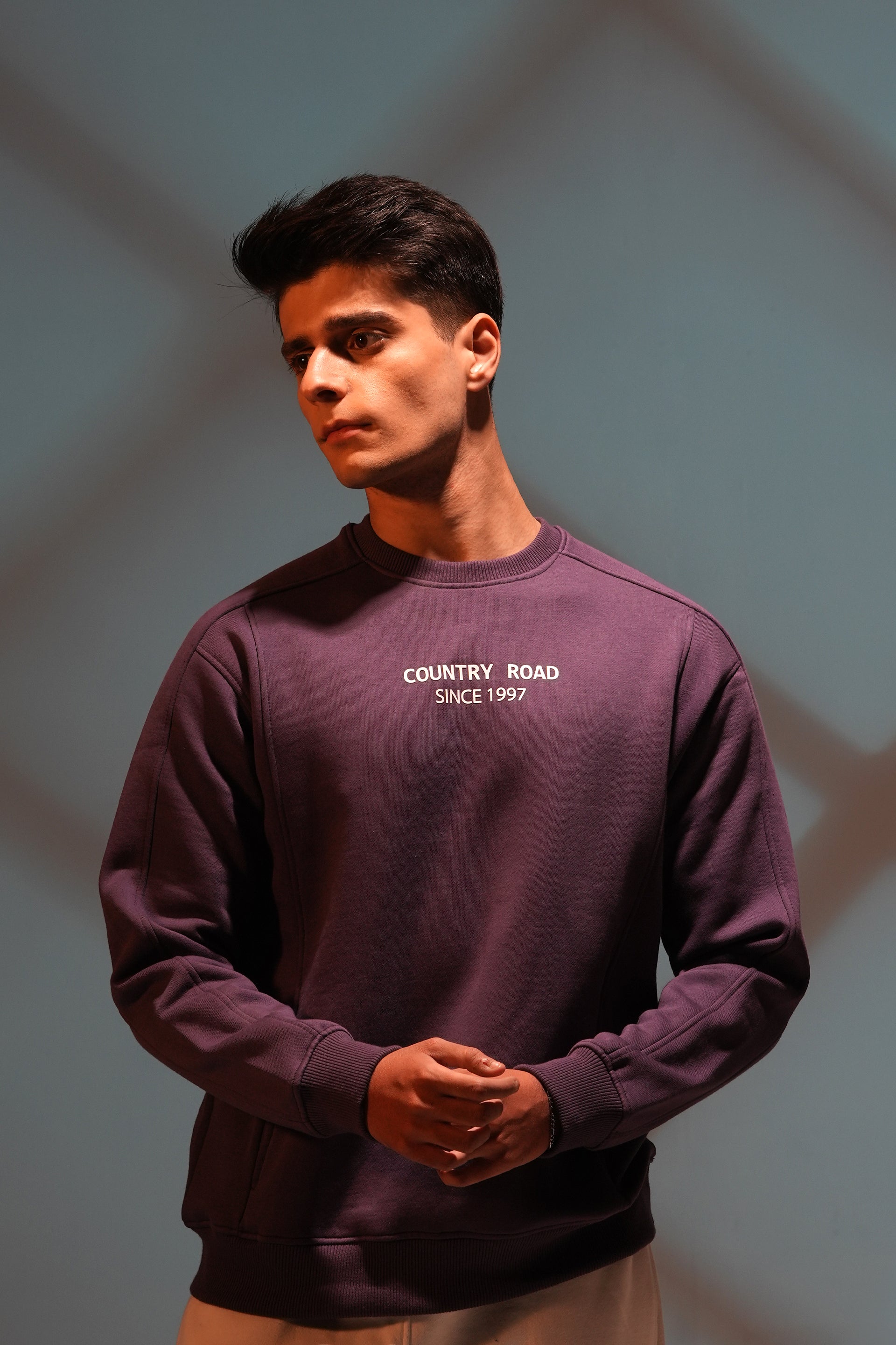 MEN'S purple SWEAT SHIRT Reality