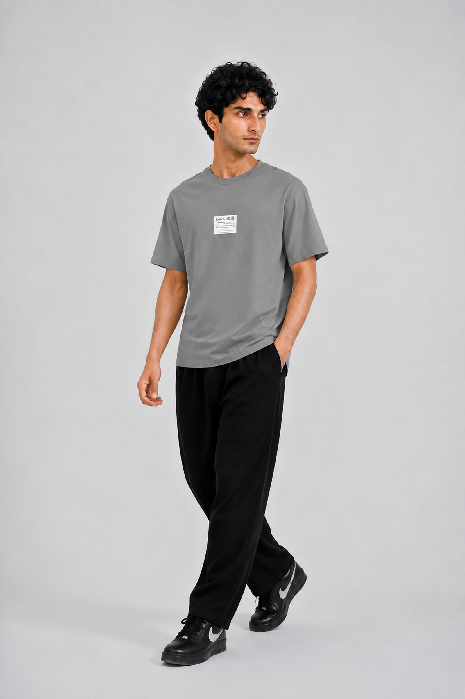 men KAI-ZEN GRAPHIC GRAY TEE Reality
