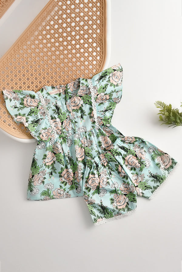 Mint Blossom Printed Suit