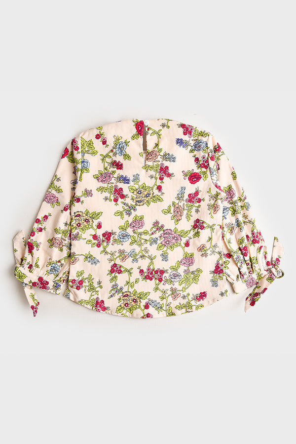 Flower Printed Corduroy Top