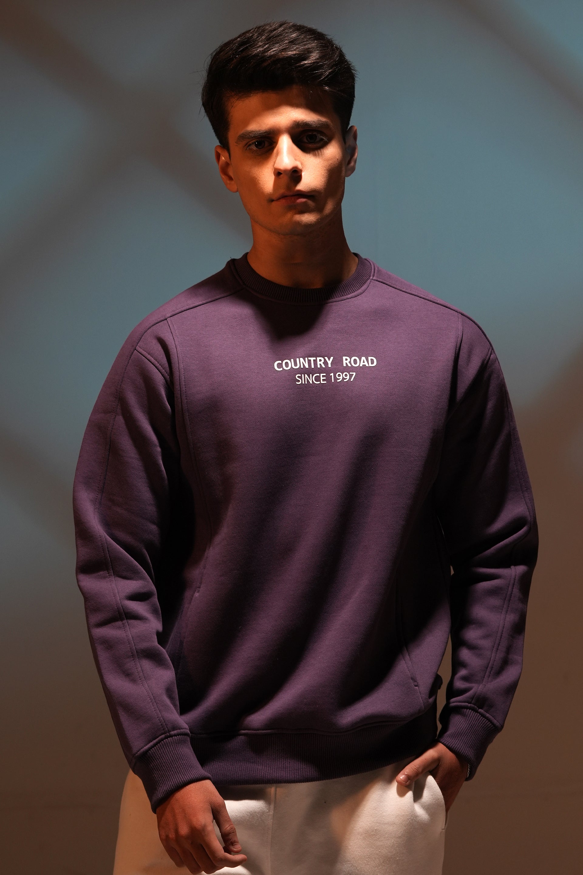 MEN'S purple SWEAT SHIRT Reality