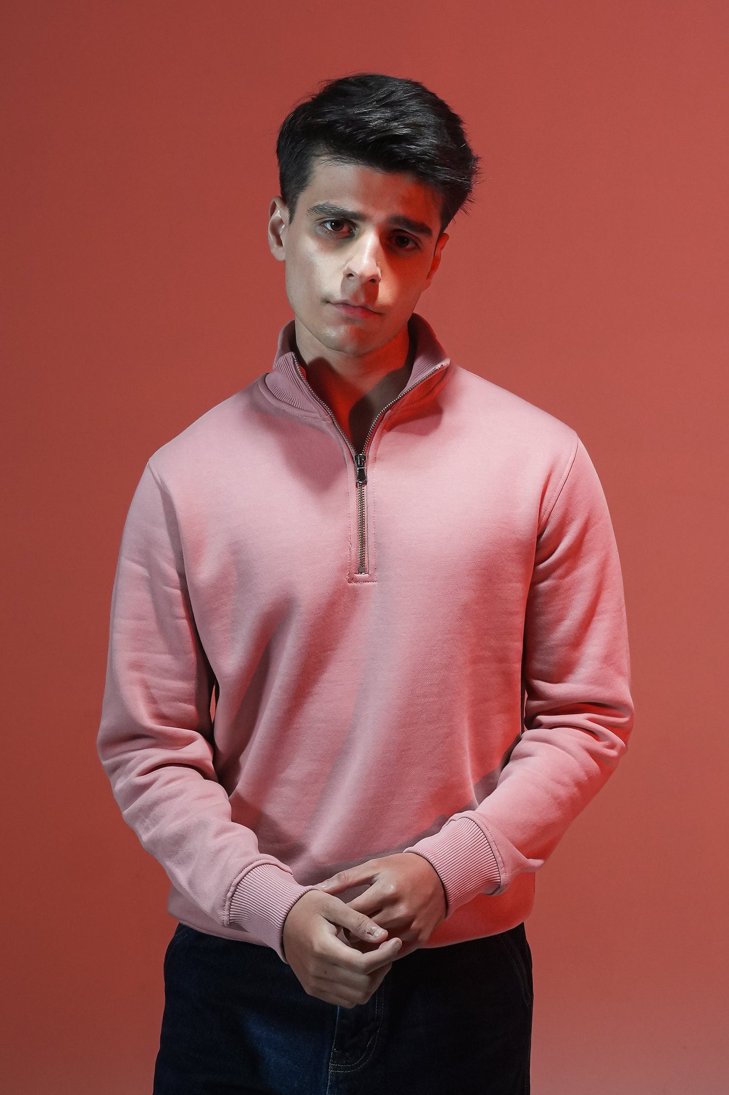 Men PINK Zipper Pullover REALITY