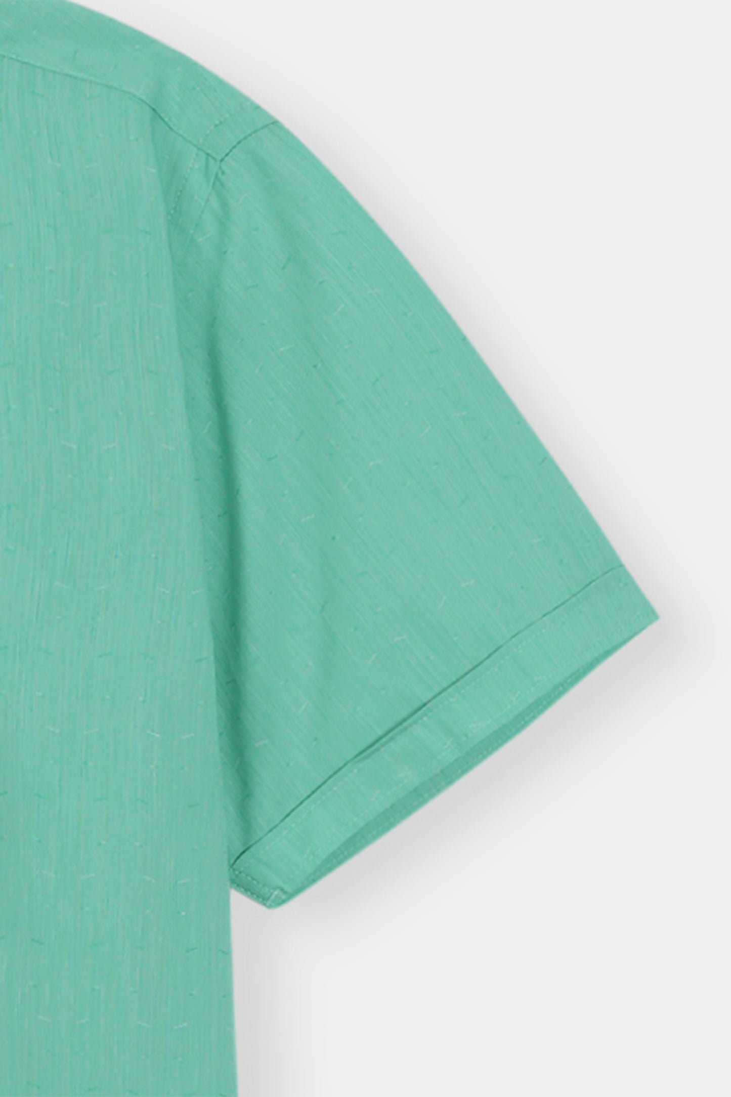 Men's Casual Short Sleeve Green Button-Down Shirt Reality