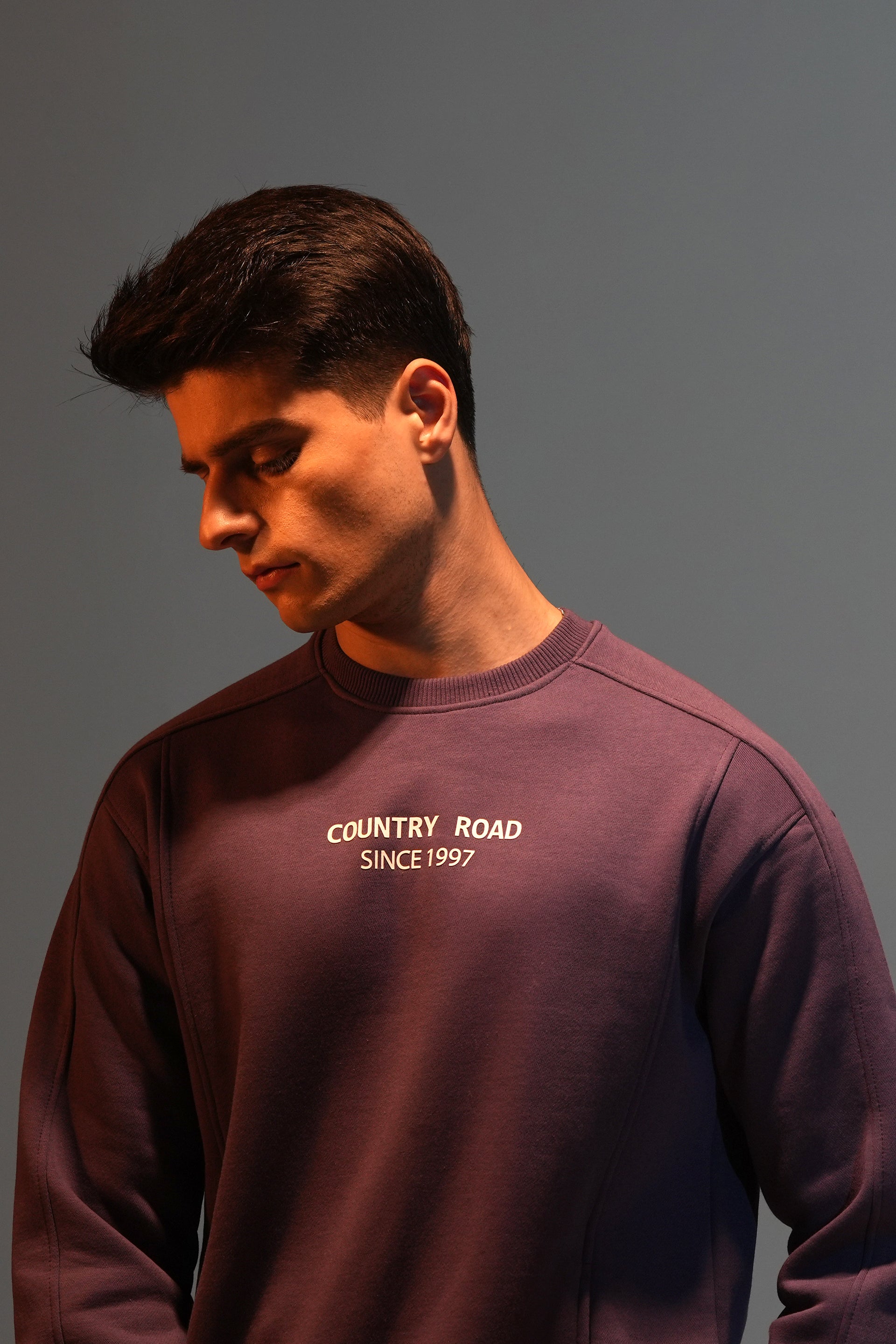 MEN'S purple SWEAT SHIRT Reality