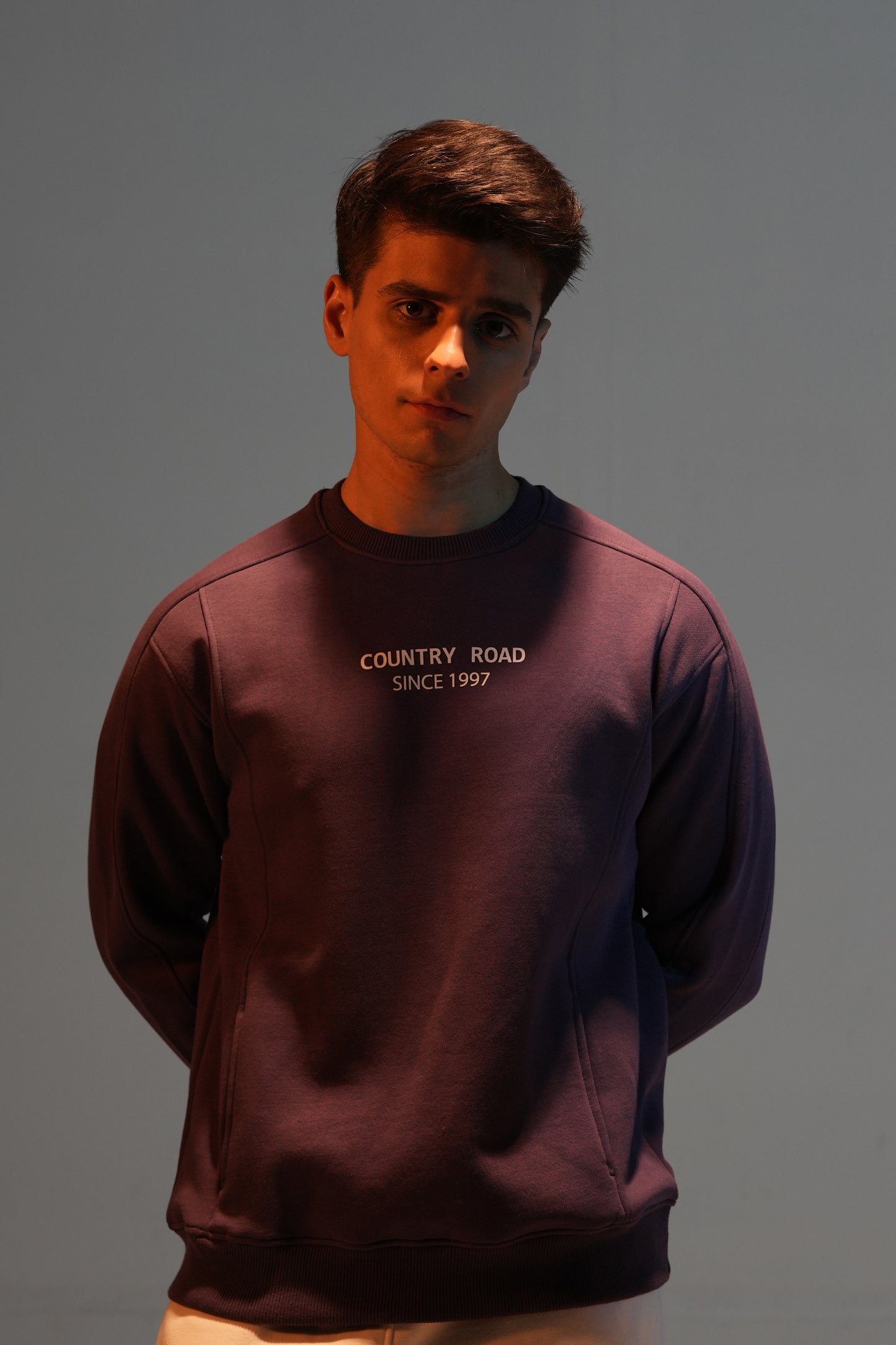 MEN'S purple SWEAT SHIRT Reality