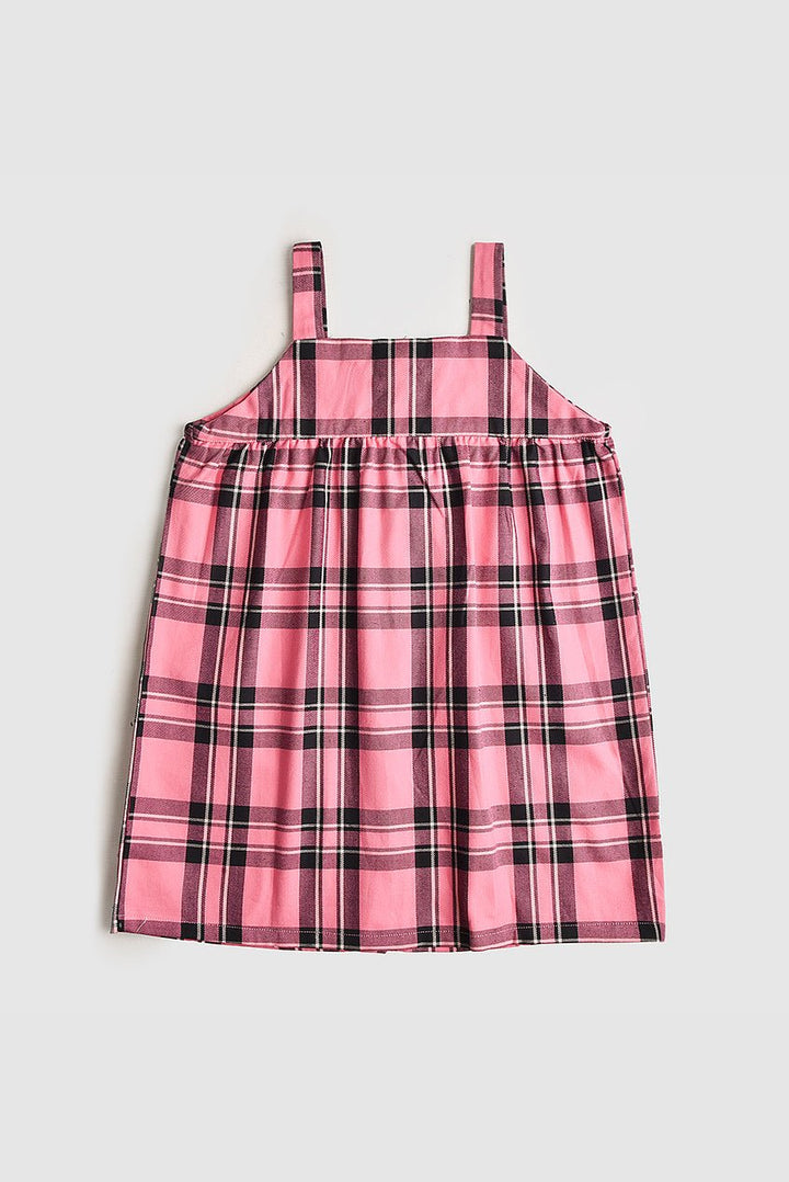 Baby Pink Check Dungaree Reality