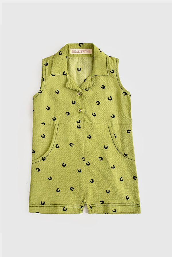 Adorable Green Baby Girl's Romper - Reality