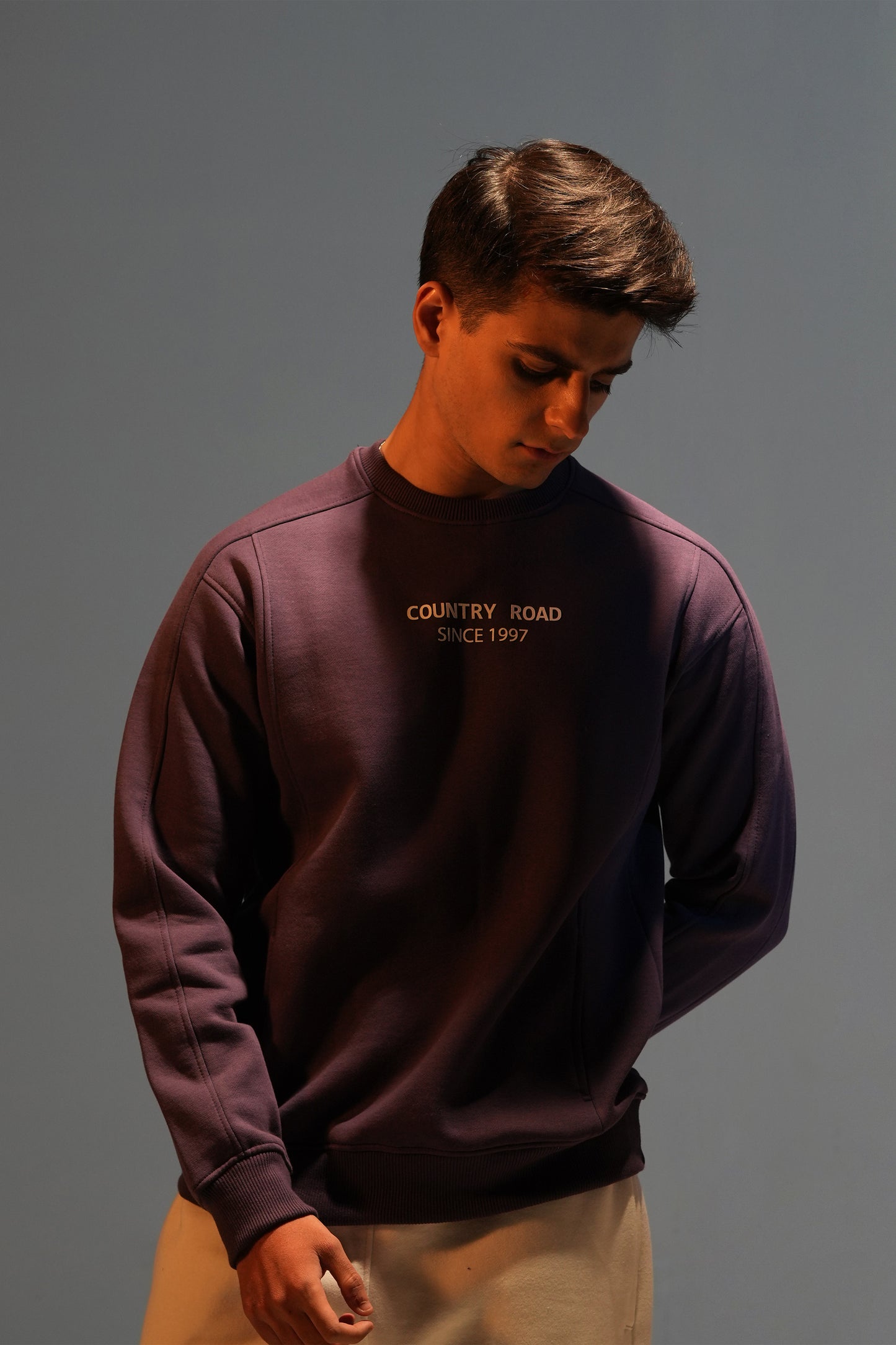 MEN'S purple SWEAT SHIRT Reality