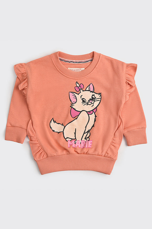 Girl's Peach MARIE CAT Sweatshirt