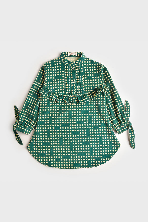 Green Dot Flannel Top REALITY