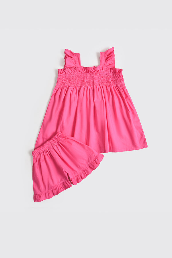 Shocking pink  Dress Set