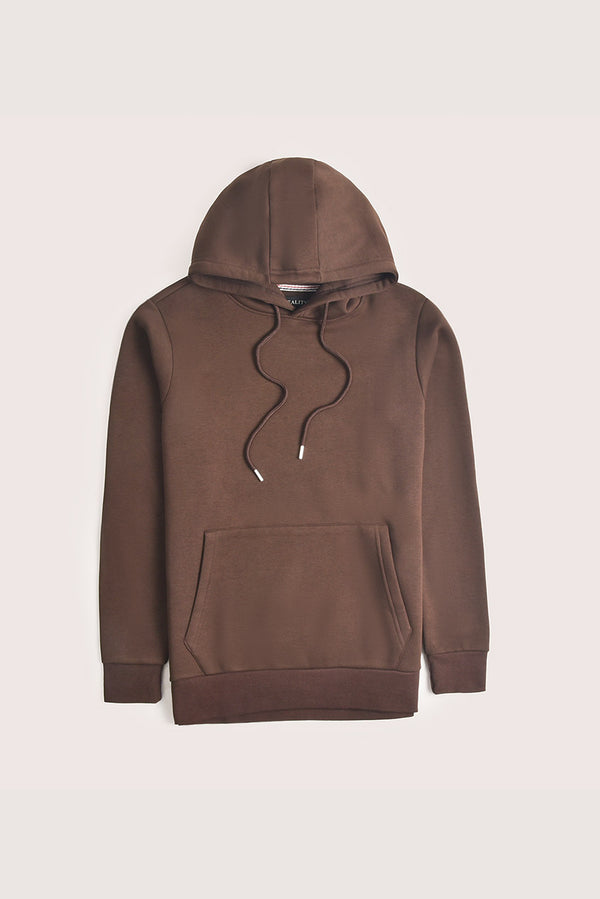 Brown Fleece Pullover Hoodie REALITY