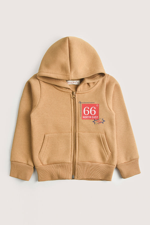 Khaki Fleece Zipper Hoodie REALITY