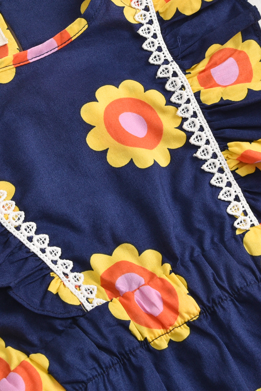 Spring Bloom Baby Romper Black Reality