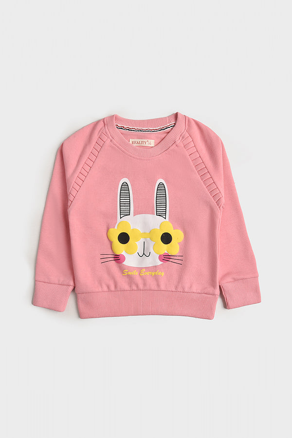 Baby Pink Rabbit Face Sweatshirt