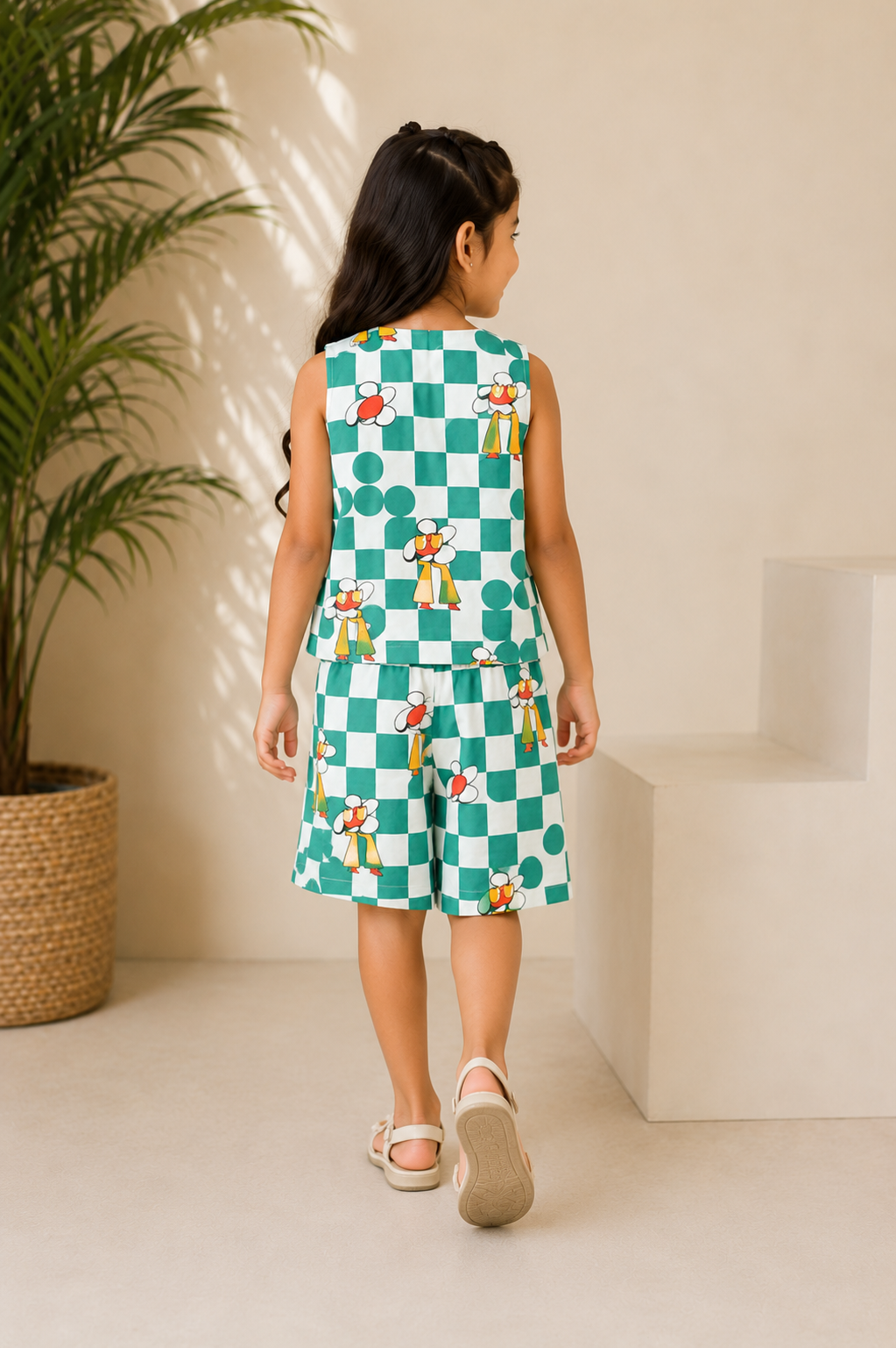 GREEN TANERINE BLOOM CO-ORD