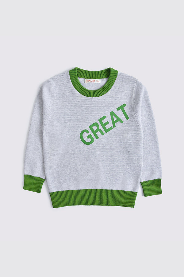 Grey Cotton Woven Sweater
