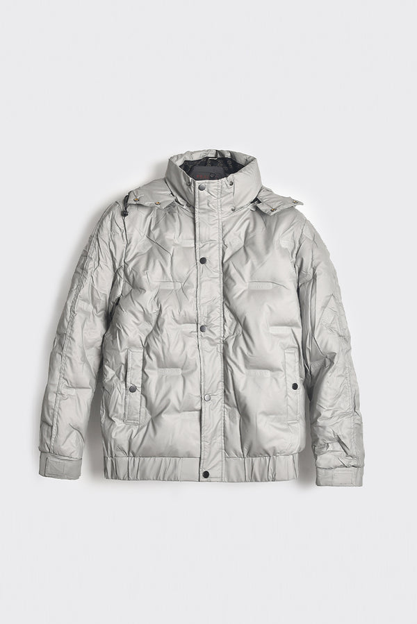 Metallic Gray Puffer Jacket REALITY