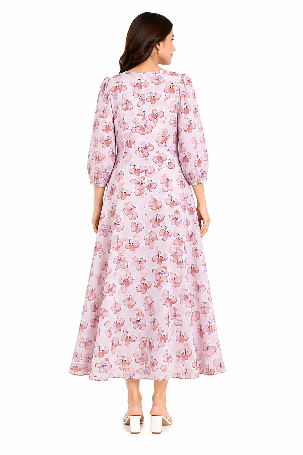 PRINTED LIGHT BROWN FROCK Reality