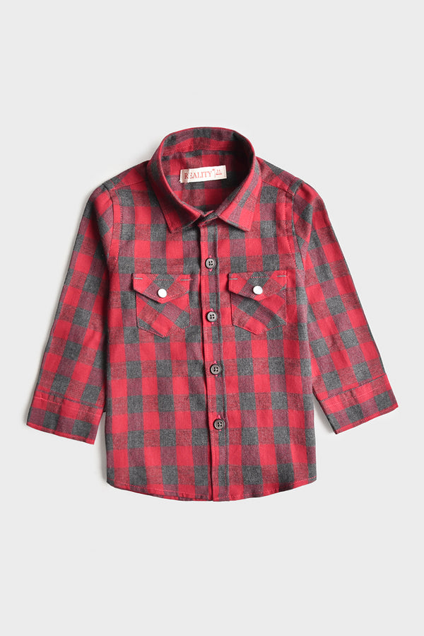 Maroon Plaid Explorer Shirt (3-24M)