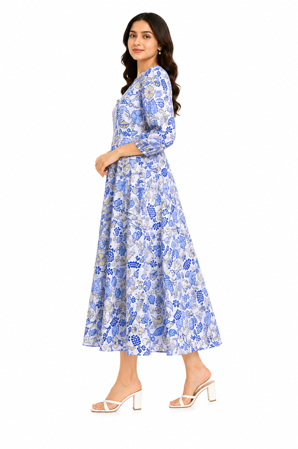 PRINTED LIGHT BLUE FROCK Reality