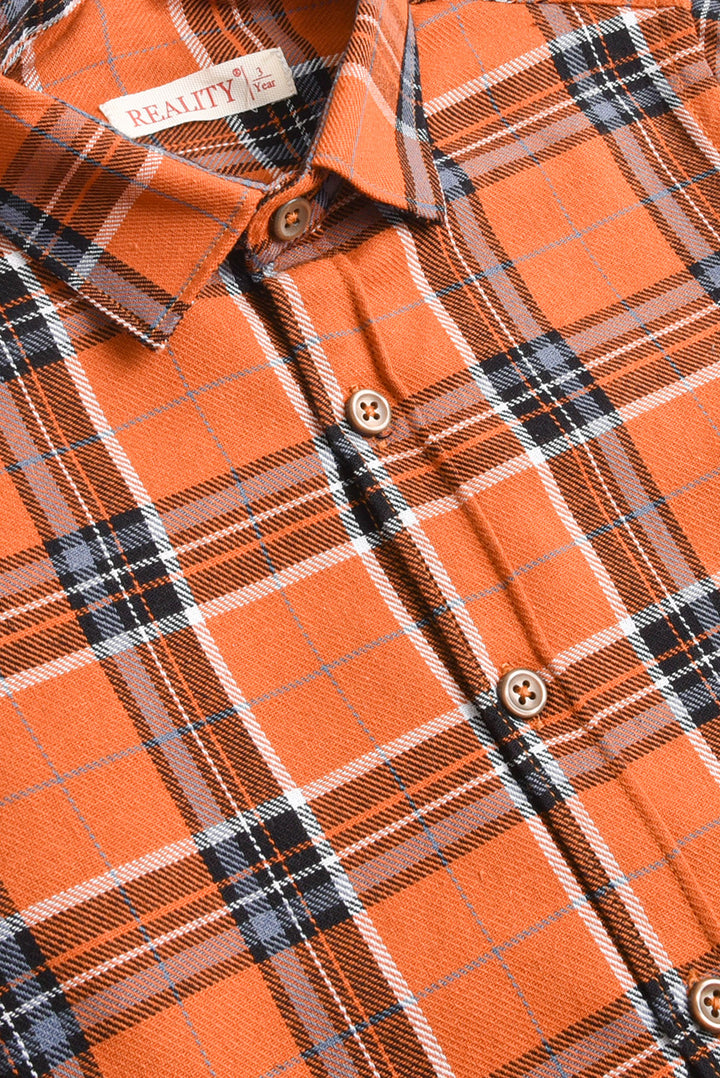 Rust Checked Flannel Casual Shirt REALITY