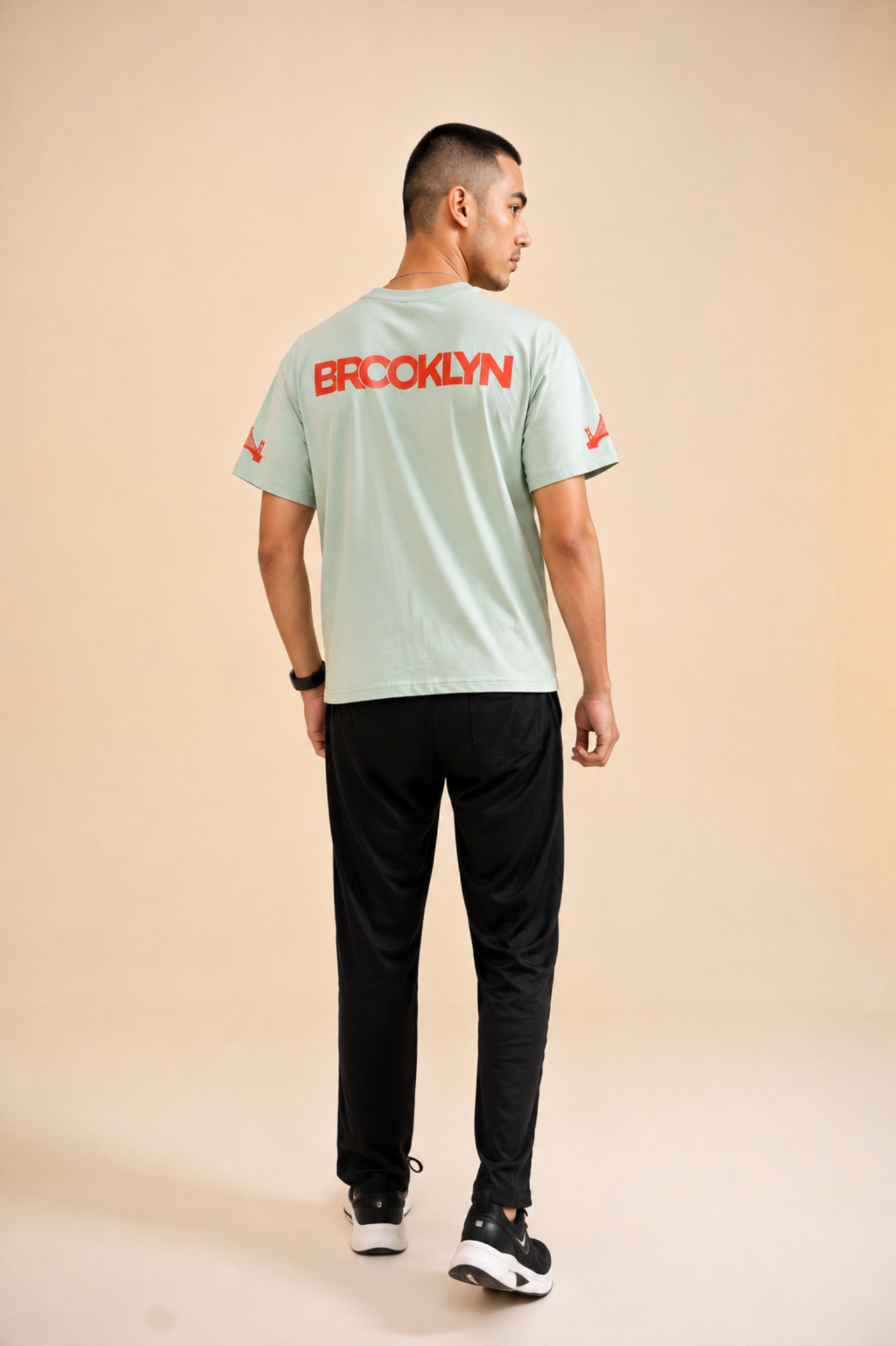 LIGHT GREEN LYCRA JERSEY BROOKLYN GRAPHIC TEE Reality