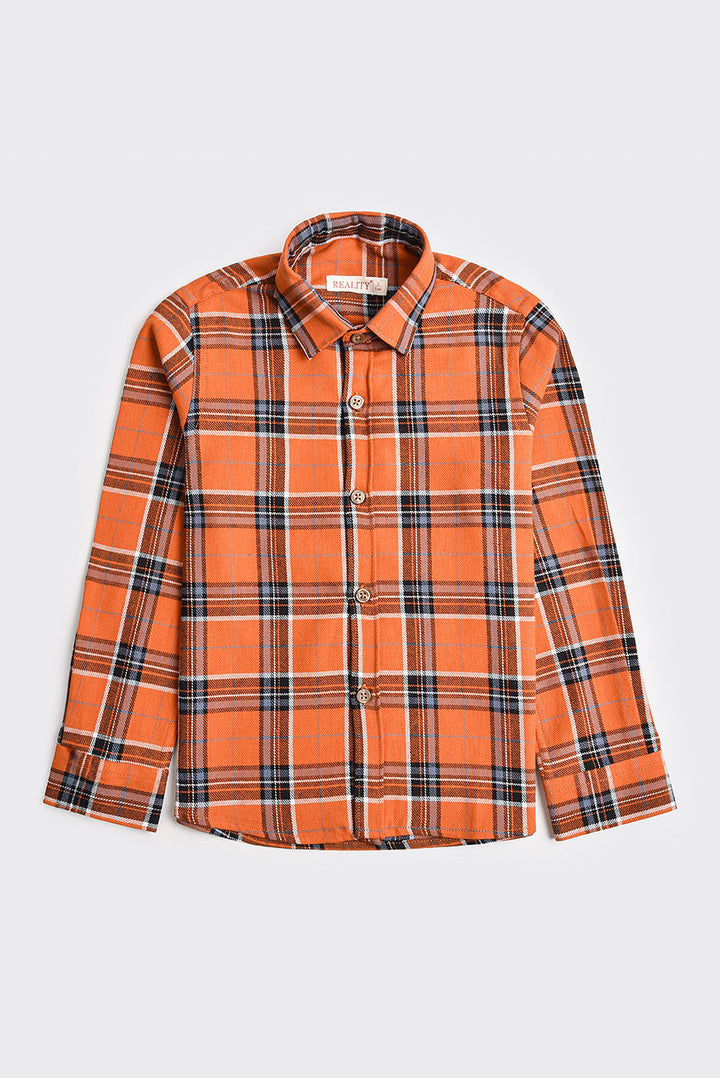 Rust Checked Flannel Casual Shirt REALITY