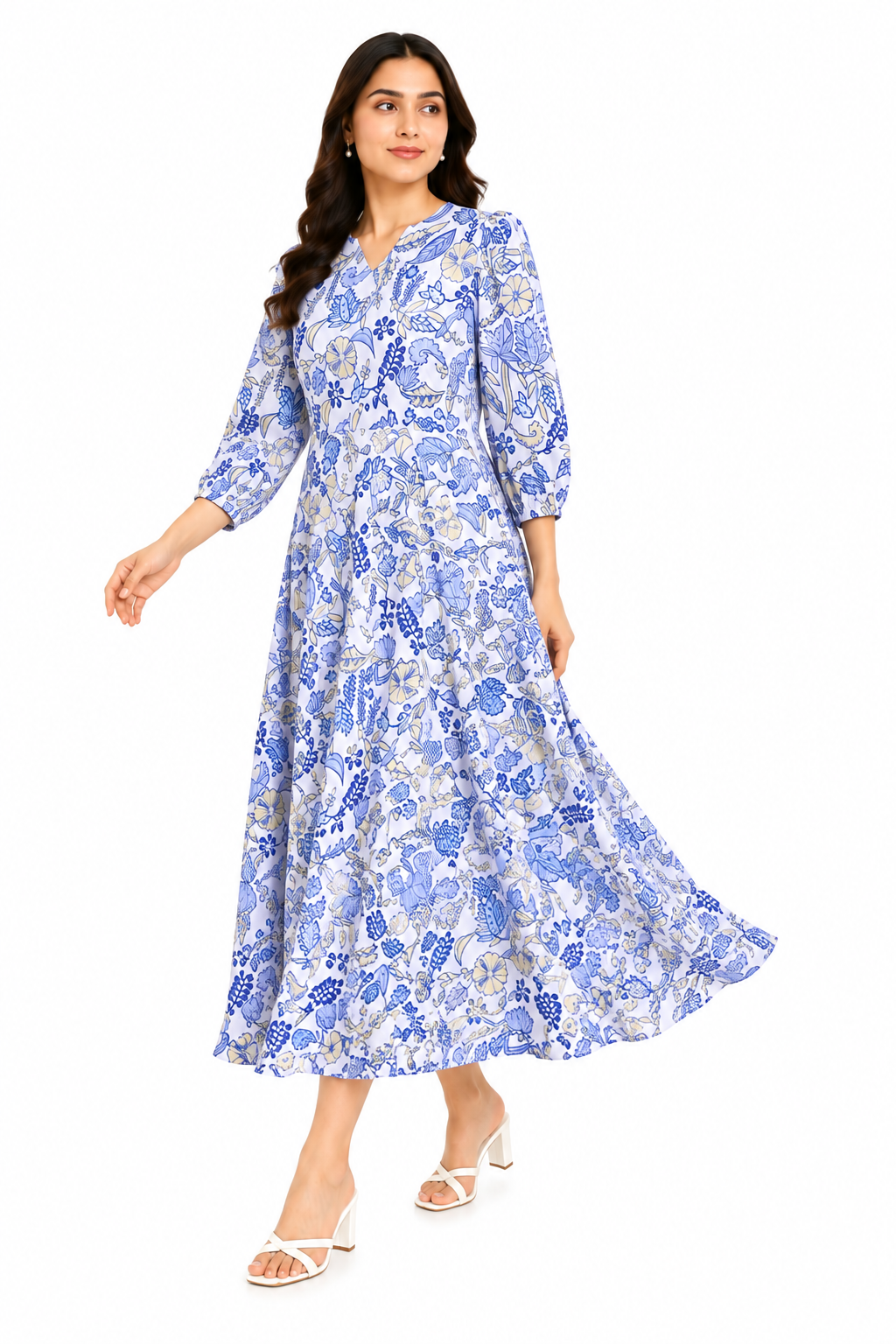 PRINTED LIGHT BLUE FROCK Reality