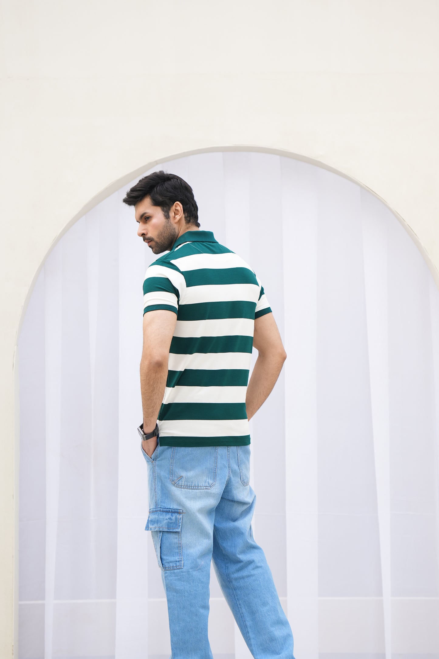 MEN GREEN Rugby Polo Shirt Reality