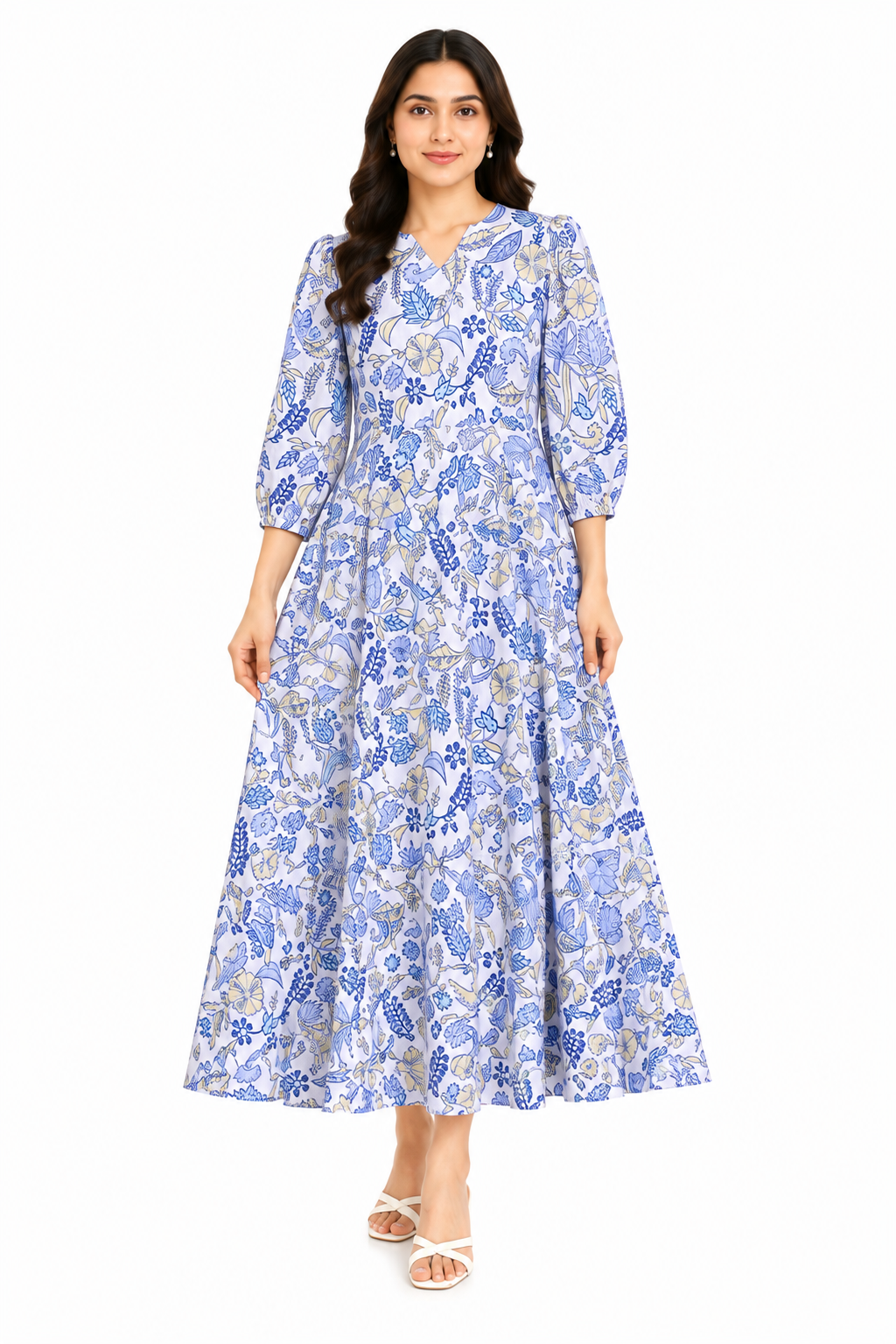 PRINTED LIGHT BLUE FROCK Reality