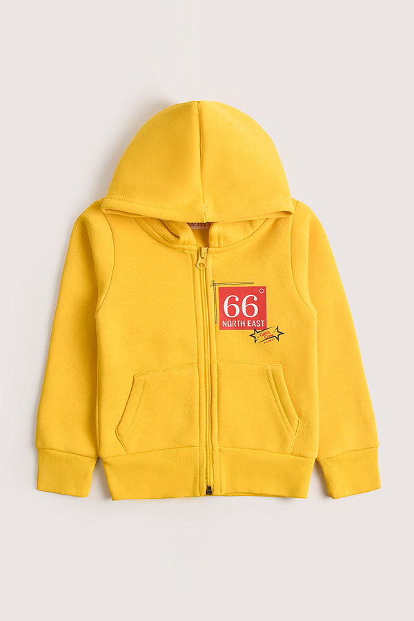 Mustard Yellow Fleece Zipper Hoodie REALITY