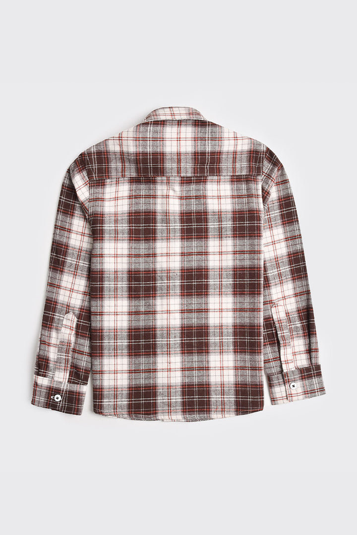 White Checked Flannel Casual Shirt REALITY