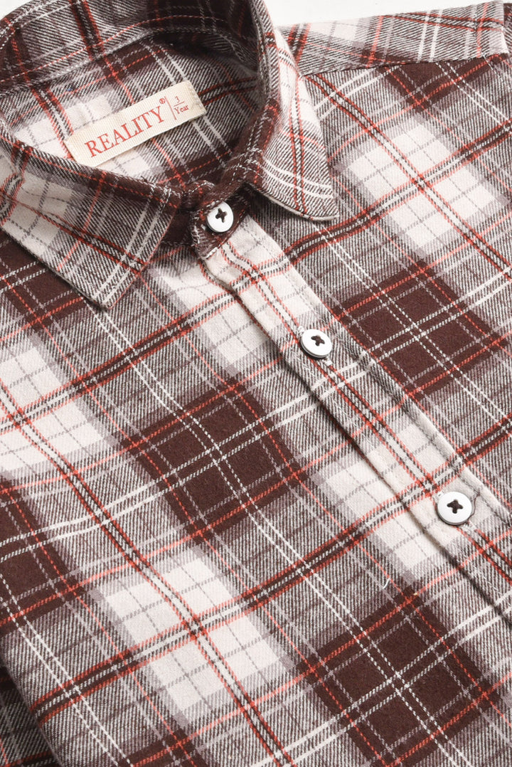 White Checked Flannel Casual Shirt REALITY